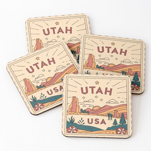 Artikelvorschau, Retro-Briefmarkendesign aus Utah entworfen und verkauft von BlesstB.