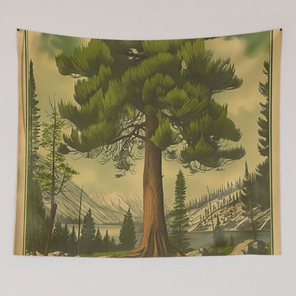 Item preview, Lake Tahoe Vintage Travel Poster – Retro Wilderness Pine Tree Art designed and sold by Artlizzard.