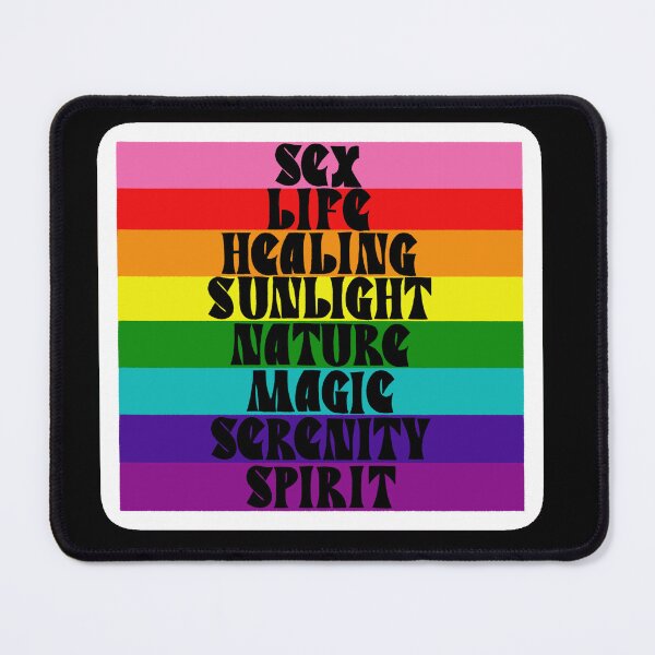 Item preview, Vintage pride flags with stripe meanings (black text)  designed and sold by pacifisnake.