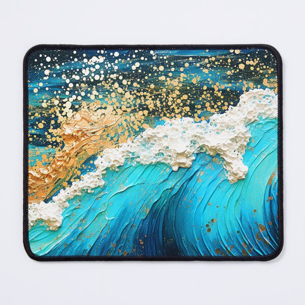Item preview, Fantasy Ocean Wave With Golden White Foam Abstract designed and sold by DEC02.