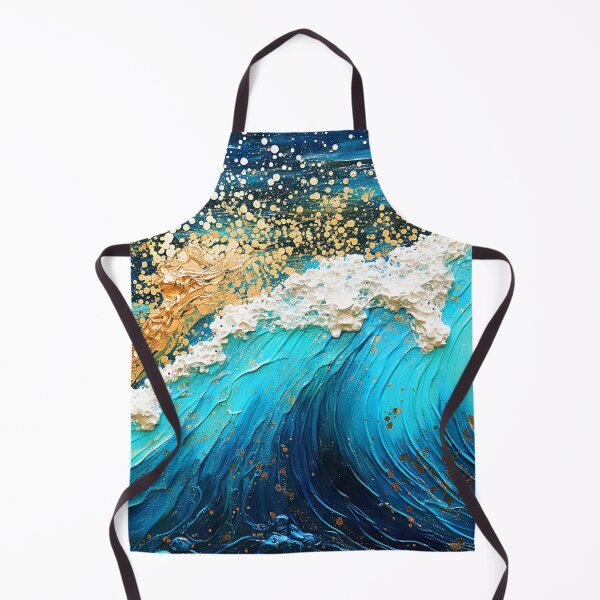 Item preview, Fantasy Ocean Wave With Golden White Foam Abstract designed and sold by DEC02.