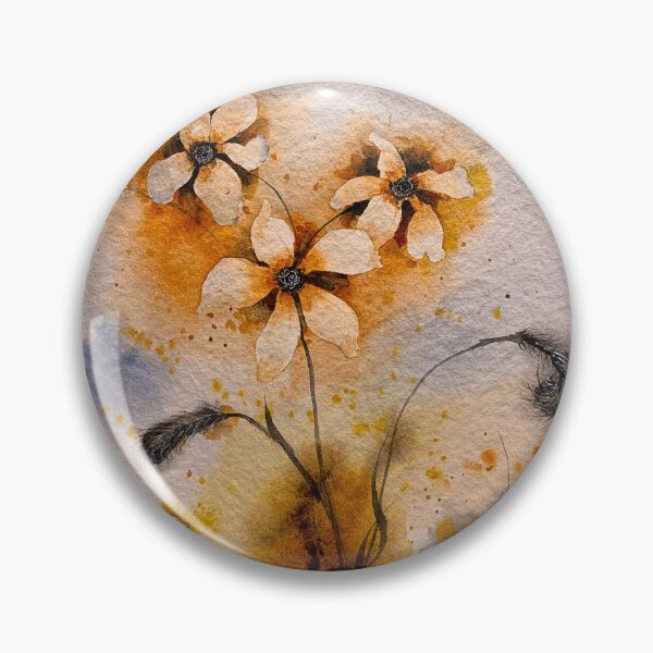 Item preview, fall flowers in watercolors designed and sold by BirdsandMoreArt.