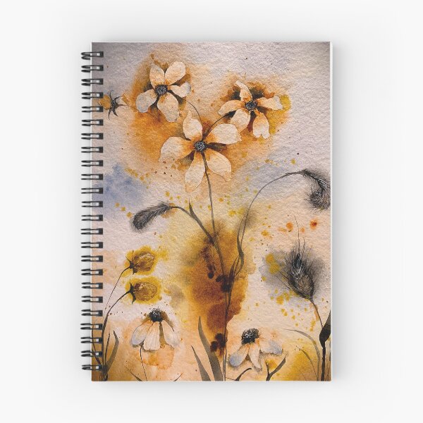 Item preview, fall flowers in watercolors designed and sold by BirdsandMoreArt.