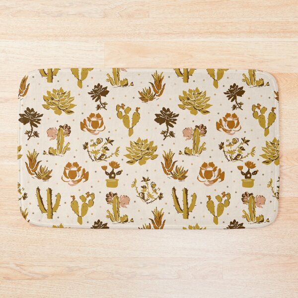Item preview, Desert Succulents Pattern - Cactus, Agave and Echeveria in Warm Ochre Clay designed and sold by trajeado14.