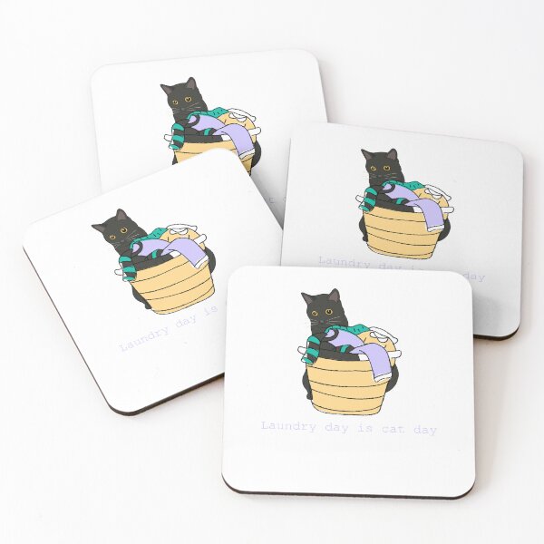 Item preview, Laundry Day Is Cat Day – Funny Black Cat Print designed and sold by Geafixy.