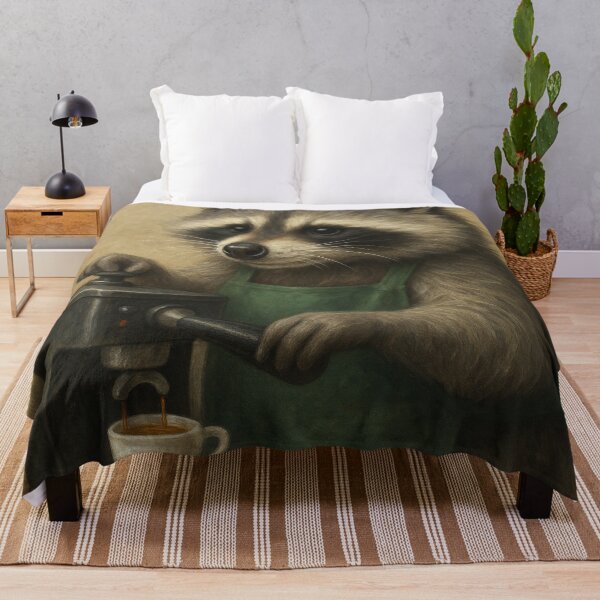 Item preview, Raccoon Barista with Espresso Machine designed and sold by Lolili69.