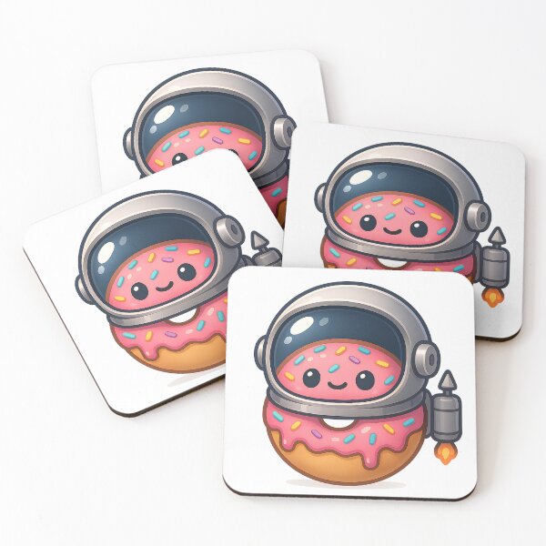 Item preview, Astronaut Donut – Kawaii Space Donut with Jetpack designed and sold by PosterFuel.