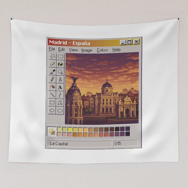 Item preview, Pixel Art Madrid City – Retro Old Computer Aesthetic designed and sold by PocionGamer.