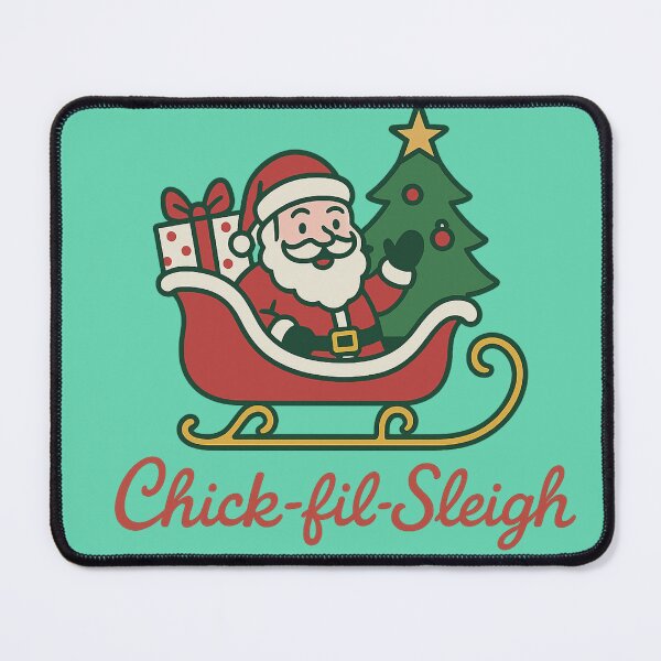 Item preview, Chick-fil-Sleigh Christmas Sticker | Santa in Sleigh Holiday Design designed and sold by dabeardedtiger.
