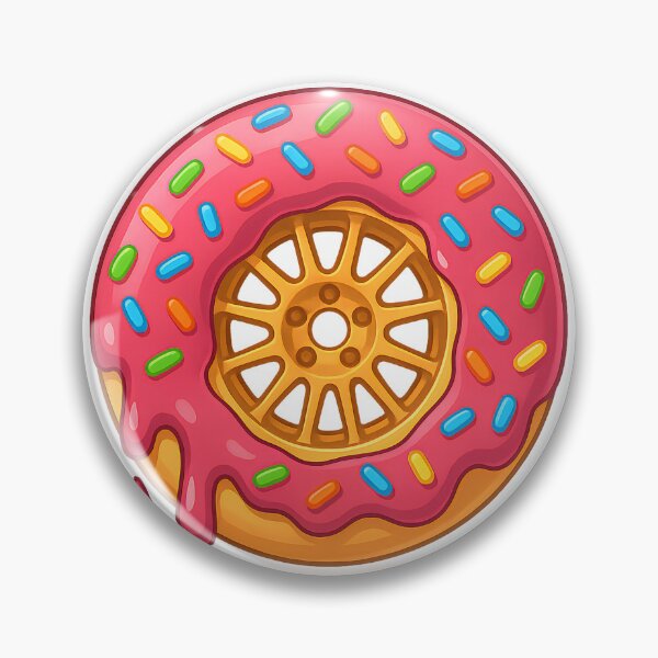 Item preview, JDM Donut Wheel Sticker – Pink Frosted Kawaii Rim Donut designed and sold by PosterFuel.