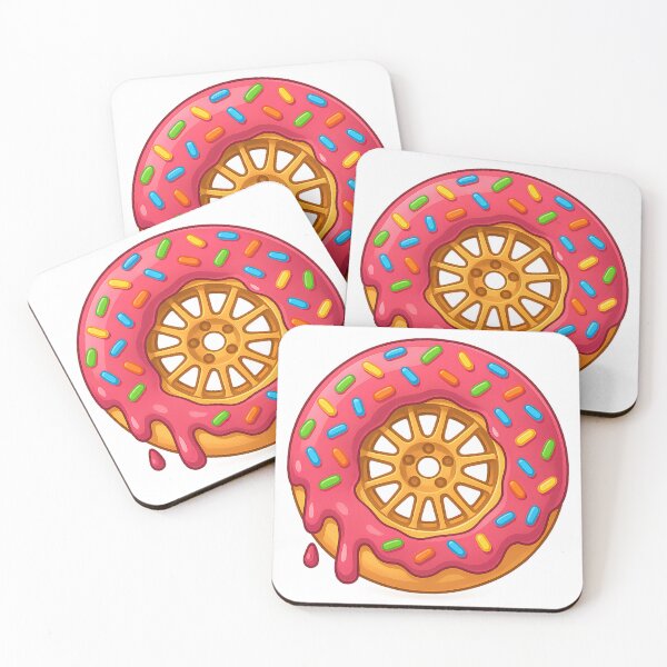 Item preview, JDM Donut Wheel Sticker – Pink Frosted Kawaii Rim Donut designed and sold by PosterFuel.
