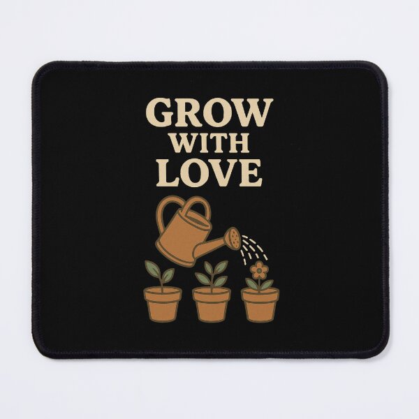 Item preview, Grow with Love — Vintage Watering Can & Potted Plants Retro Illustration designed and sold by HoopeStylee.