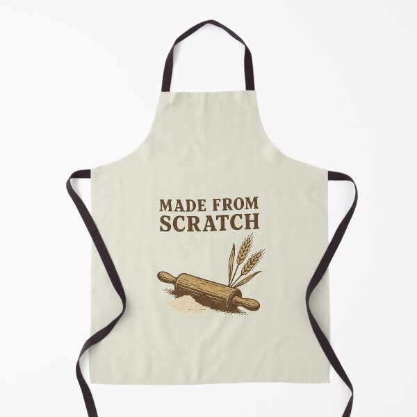 Item preview, Made from Scratch — Vintage Rolling Pin & Wheat Retro Illustration designed and sold by HoopeStylee.