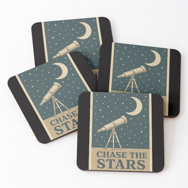 Item preview, Chase the Stars — Vintage Telescope & Moon Retro Illustration designed and sold by HoopeStylee.