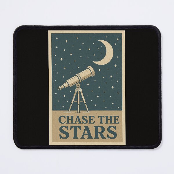 Item preview, Chase the Stars — Vintage Telescope & Moon Retro Illustration designed and sold by HoopeStylee.