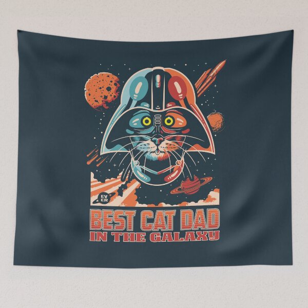 Item preview, Retro Space Cat Best Cat Dad Ever designed and sold by FemmePod.