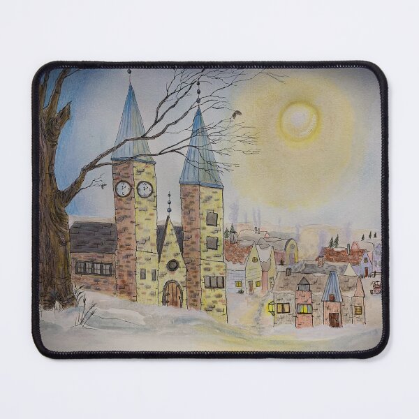 Item preview, Village watercolor scene designed and sold by BirdsandMoreArt.