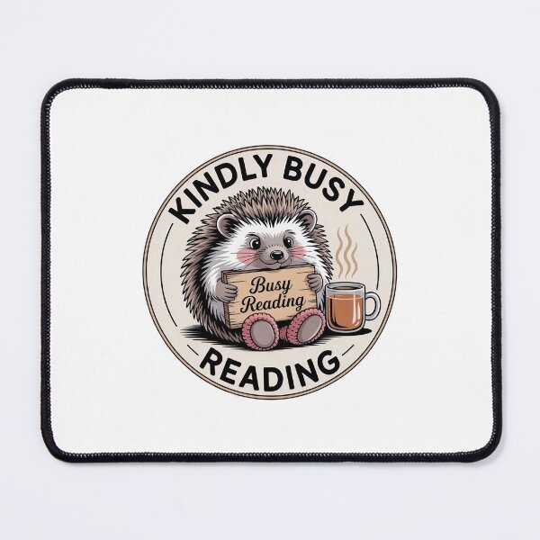 Item preview, Kindly Busy Reading — Hedgehog Badge designed and sold by MagicWander.