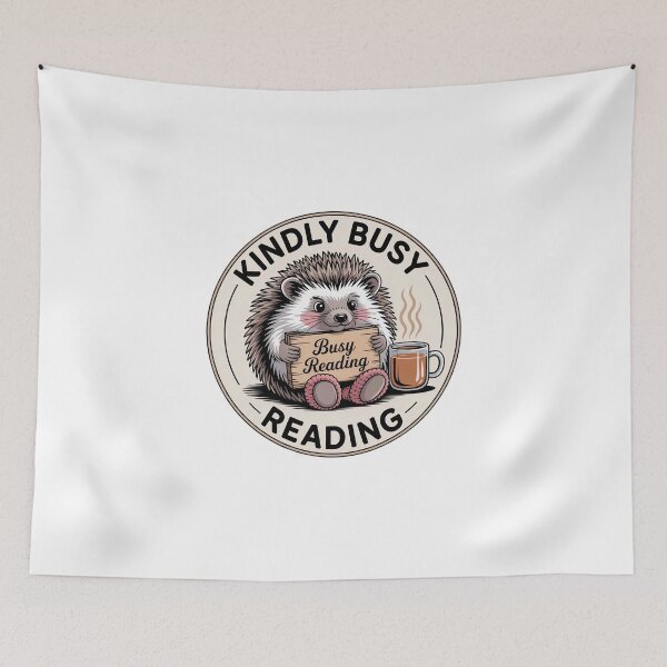 Item preview, Kindly Busy Reading — Hedgehog Badge designed and sold by MagicWander.