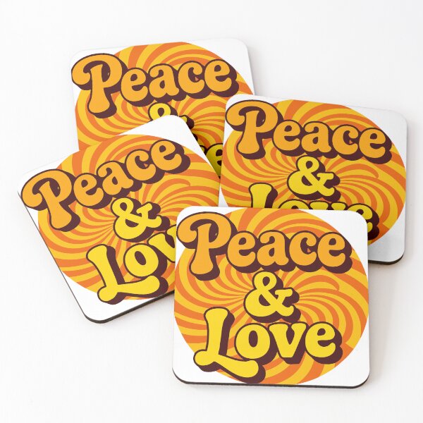 Item preview, Spiraled design featuring peace and love message with vibrant colors and retro style designed and sold by Jetgreenstudio.