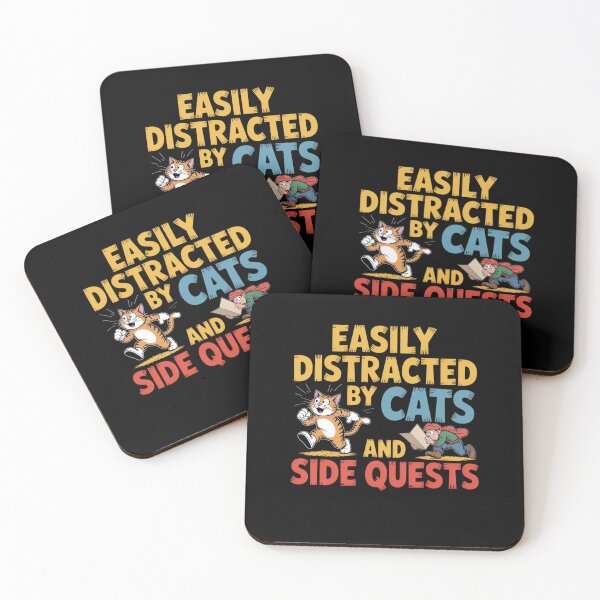 Item preview, Easily Distracted by Cats and Side Quests designed and sold by Mateusz Majcherek.