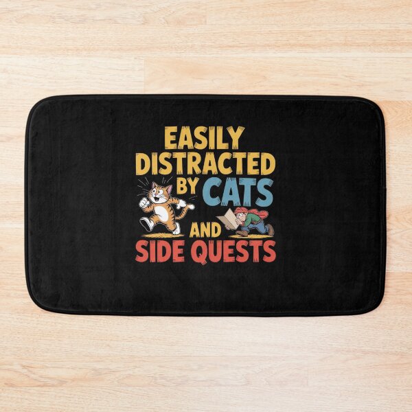 Item preview, Easily Distracted by Cats and Side Quests designed and sold by Mateusz Majcherek.
