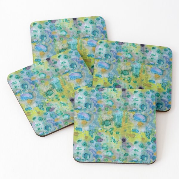 Item preview, Watery Abstract Painting with Greens, Blues, Golds and Purples designed and sold by Duncan Bullock.