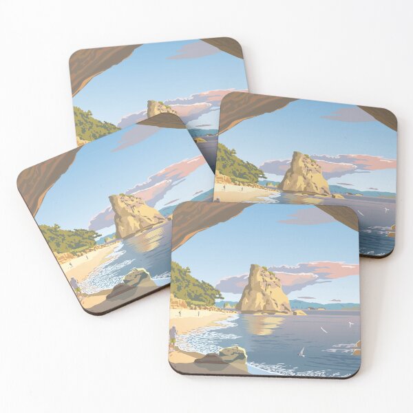 Item preview, Cathedral Cove with terns designed and sold by contourcreative.