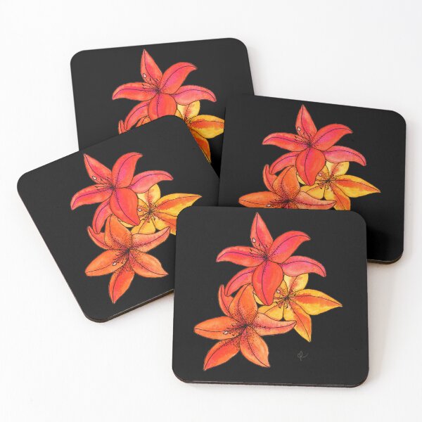 Item preview, Vibrant Orange Watercolor Lilies designed and sold by Juluminous.