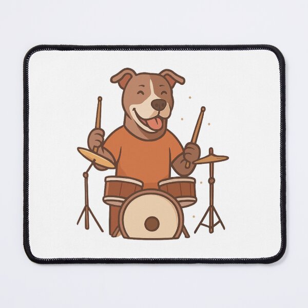 Item preview, Pitbull Playing a Rock Drum Kit designed and sold by reggaeartgifts.