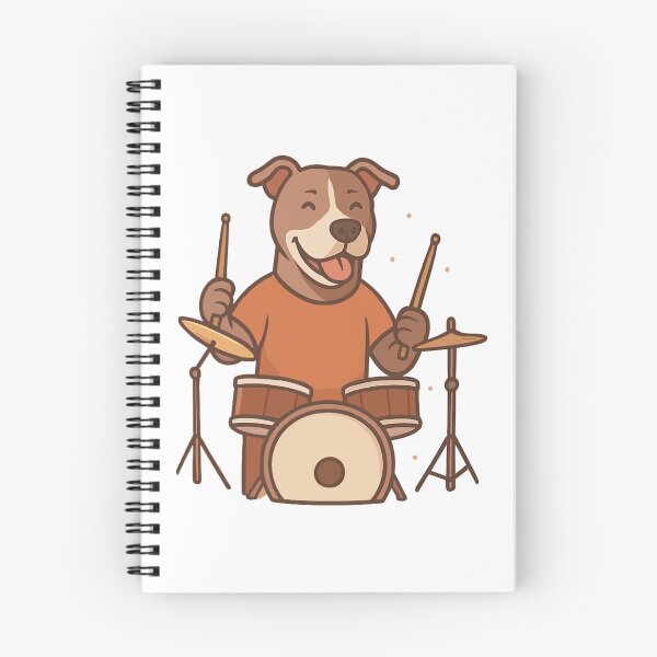 Item preview, Pitbull Playing a Rock Drum Kit designed and sold by reggaeartgifts.