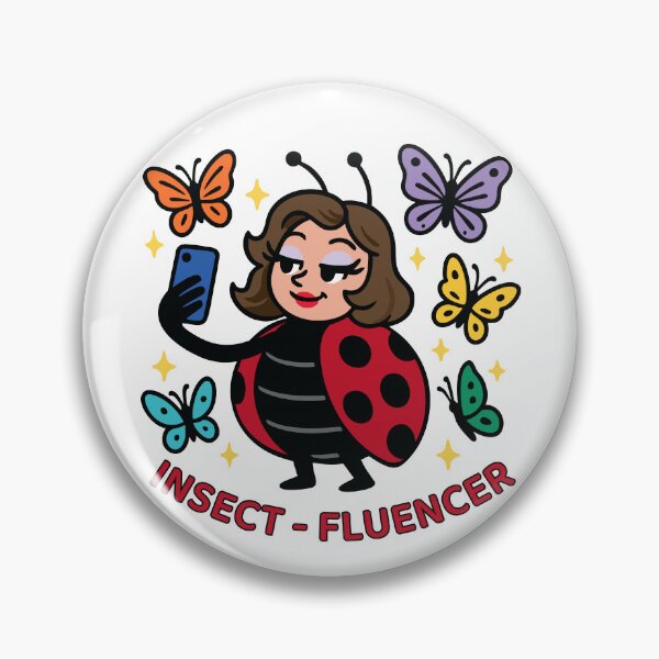 Item preview, Insect - fluencer – Glam Ladybug with Butterfly Followers | Insect Memes and Bug Humor designed and sold by LadyInEverGreen.
