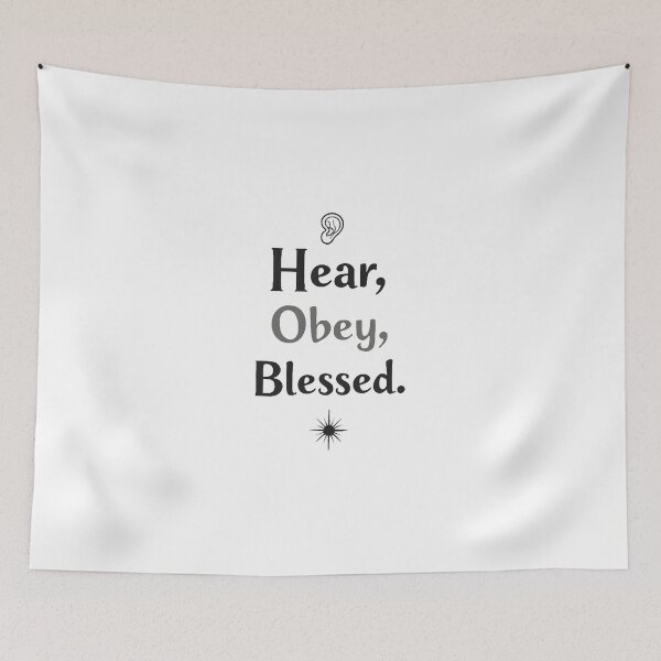 Item preview, Hear Obey Blessed Christian Typography designed and sold by ZionzRoyalty.