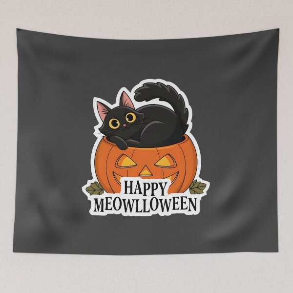 Item preview, Happy Meowlloween designed and sold by BaffledSnout.
