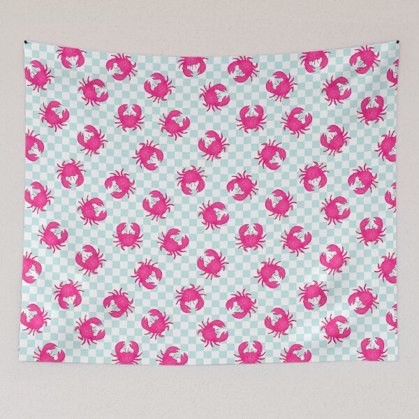 Item preview, Crabs and Checkered pink and light blue designed and sold by DafneDStudio.