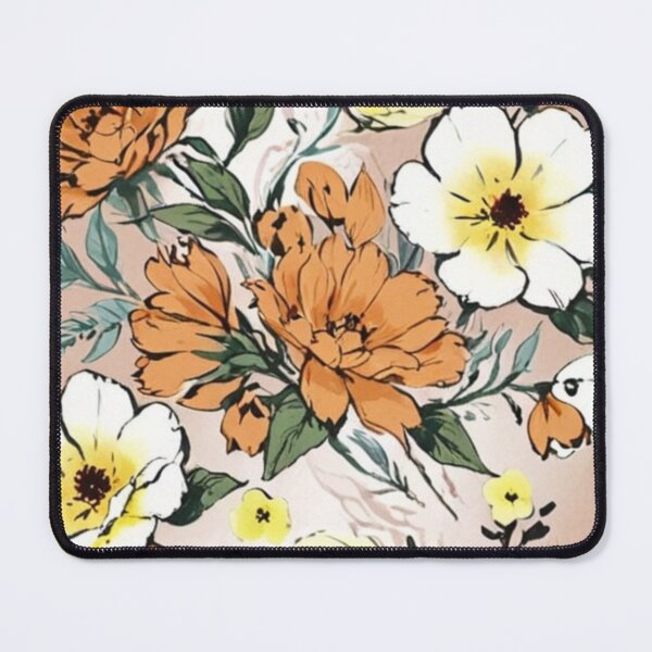 Item preview, beautiful orange flowers designed and sold by Nice-patterns.