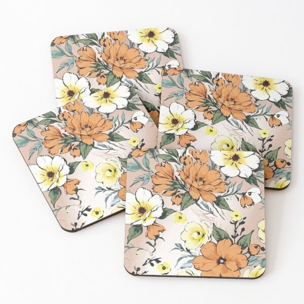 Item preview, beautiful orange flowers designed and sold by Nice-patterns.