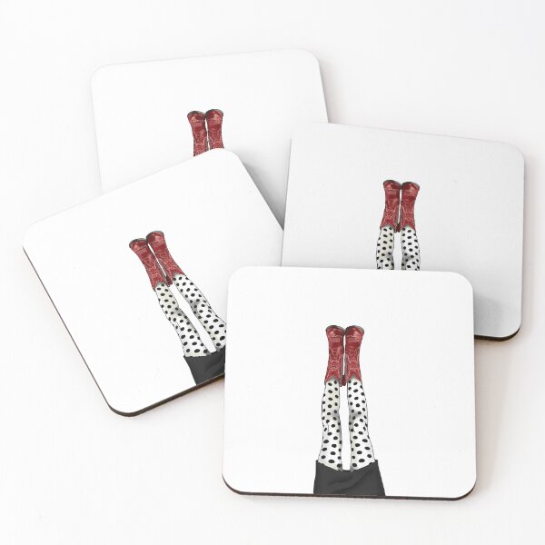 Item preview, Cherry Red Cowgirl Boots & Polka Dot Tights designed and sold by AlyaCreates.