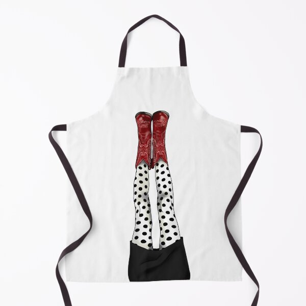 Item preview, Cherry Red Cowgirl Boots & Polka Dot Tights designed and sold by AlyaCreates.