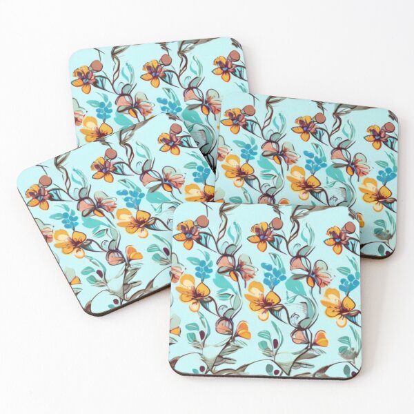 Item preview, beautiful orange flowers designed and sold by Nice-patterns.
