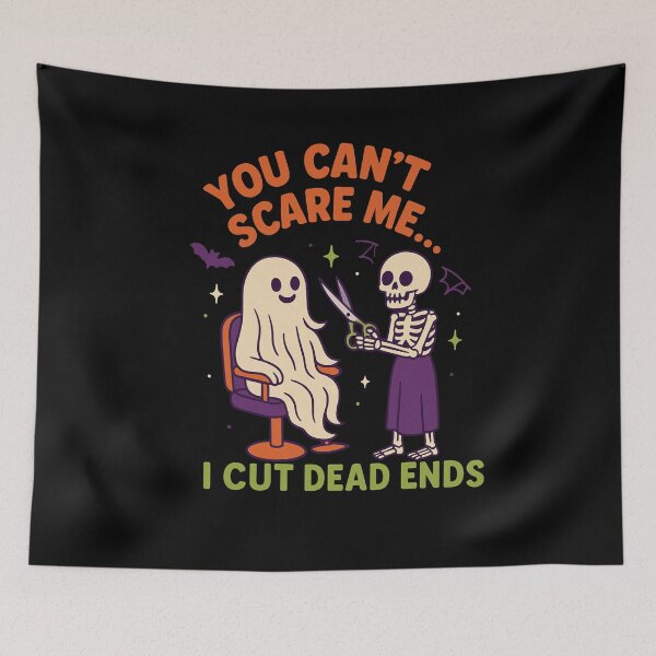 Item preview, You Can’t Scare Me I Cut Dead Ends | Funny Halloween Hairstylist & Barber T-Shirt designed and sold by Zippitydodads.