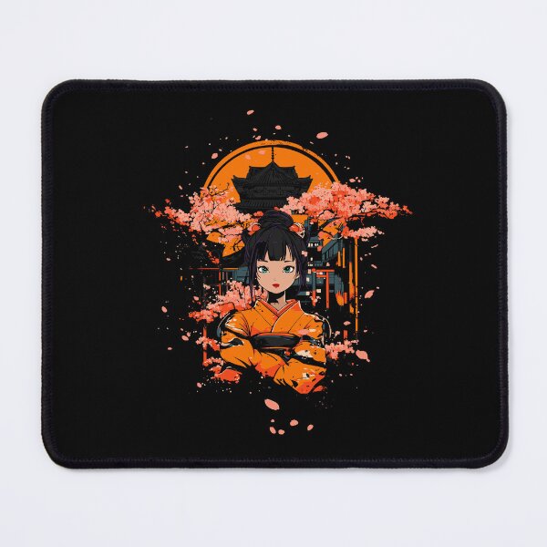 Item preview, Geisha in front of a pagode with sakura designed and sold by MaveArts.