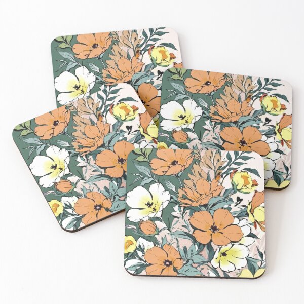 Item preview, beautiful orange flowers designed and sold by Nice-patterns.