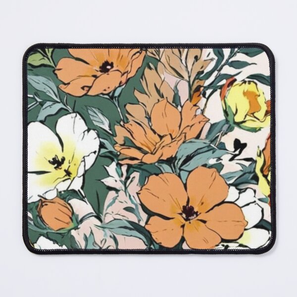 Item preview, beautiful orange flowers designed and sold by Nice-patterns.