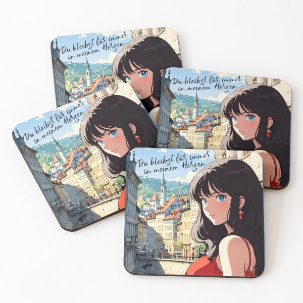 Item preview, Romantic Anime Girl in Zurich Switzerland Europe Shoujo Manga Style Love Phrase designed and sold by Kawaii-Sky.