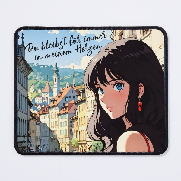Item preview, Romantic Anime Girl in Zurich Switzerland Europe Shoujo Manga Style Love Phrase designed and sold by Kawaii-Sky.