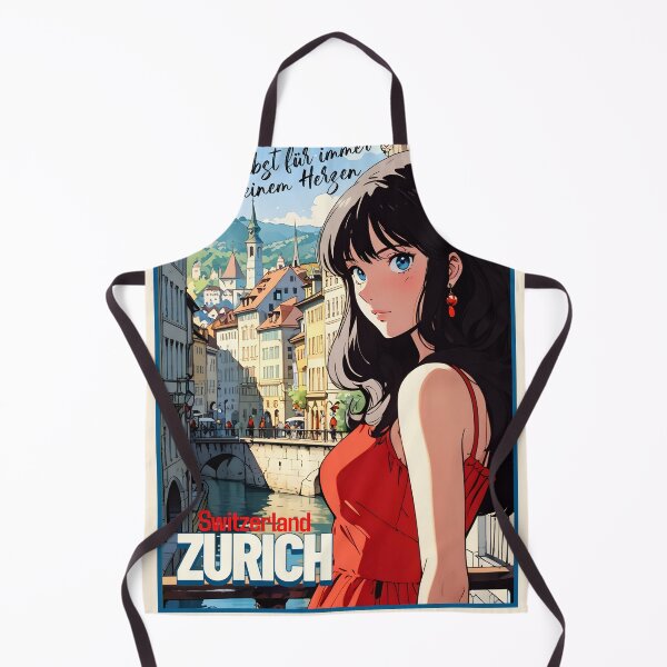 Item preview, Romantic Anime Girl in Zurich Switzerland Europe Shoujo Manga Style Love Phrase designed and sold by Kawaii-Sky.