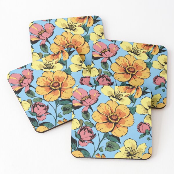 Item preview, beautiful orange flowers designed and sold by Nice-patterns.