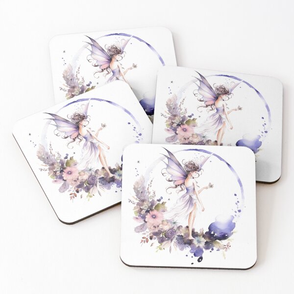 Item preview, Watercolor Fairy with flowers and the moon designed and sold by butterflykissss.