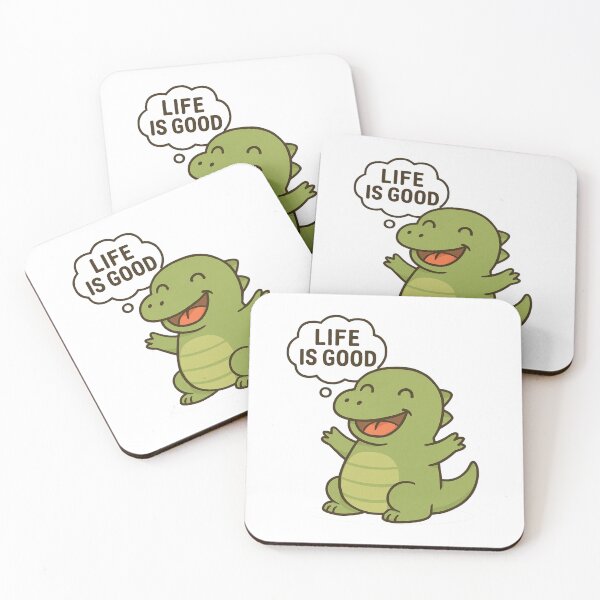 Item preview, Life Is Good – Happy Dino Vibes designed and sold by Okayish Things.